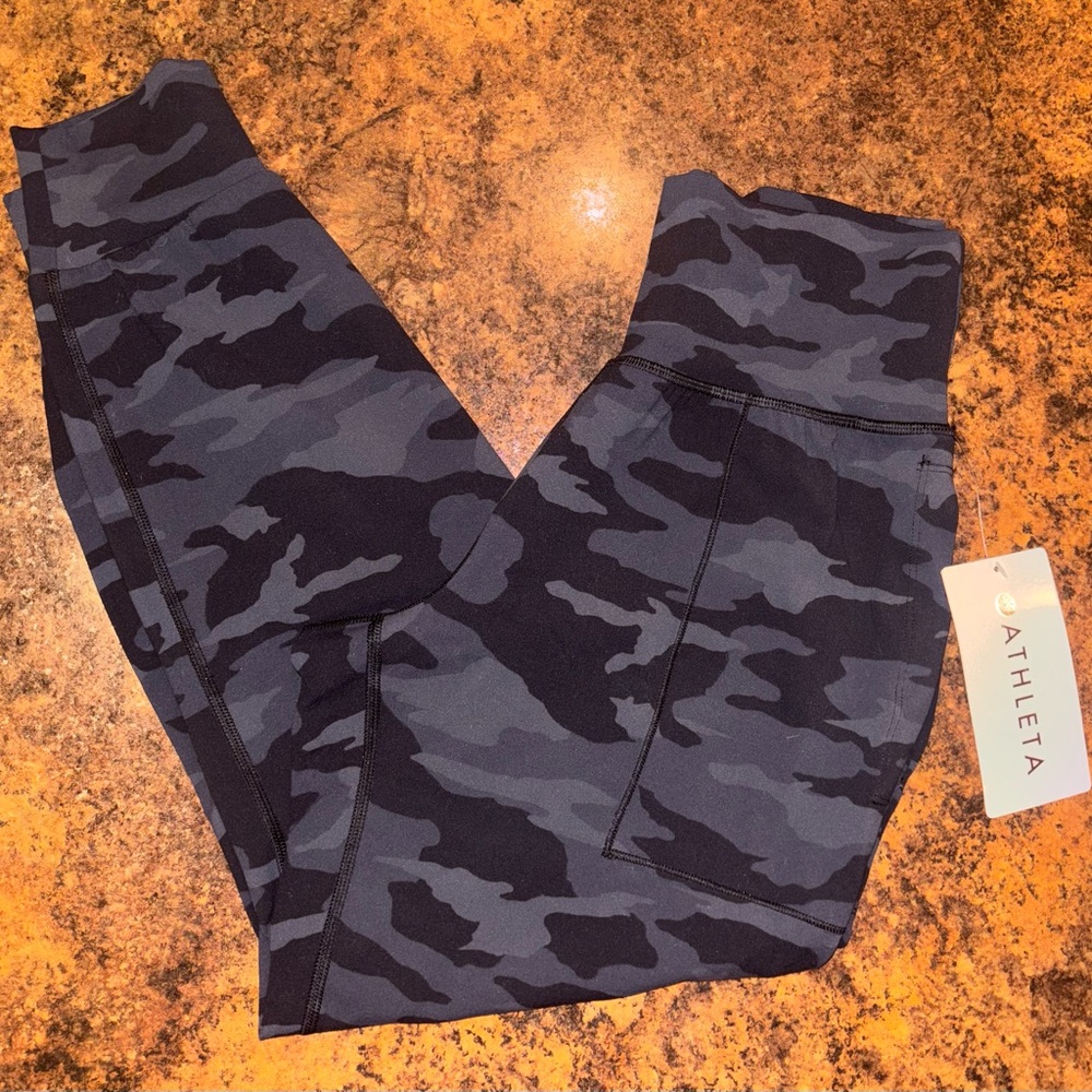 Athleta Salutation Camo Jogger- Black and Gray